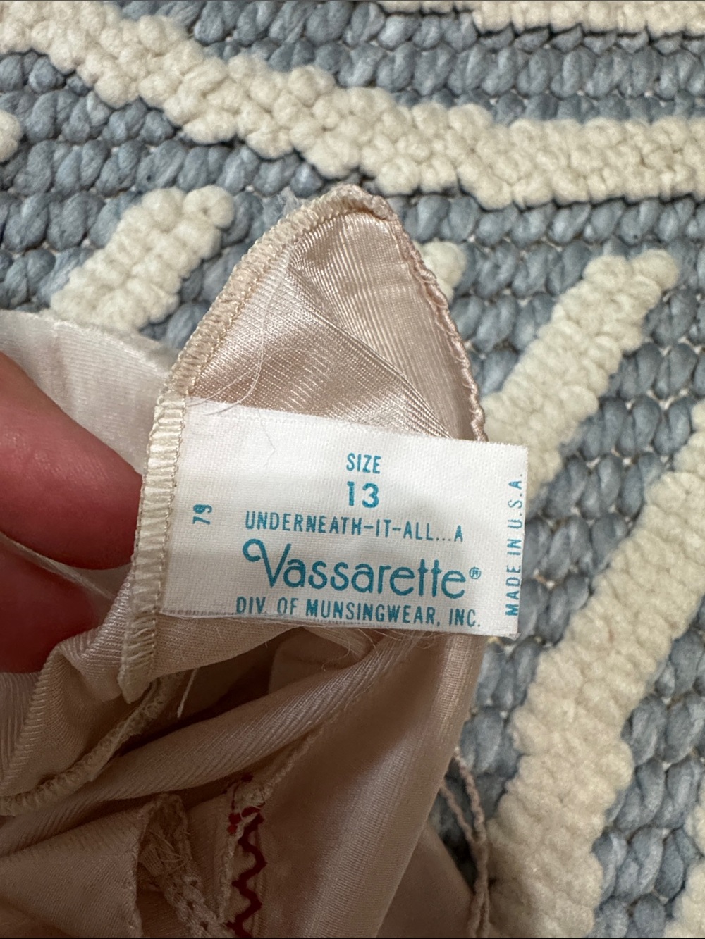Vintage 70s Vassarette Maxi Slip Dress Size 13 Made USA - Picture 3 of 6